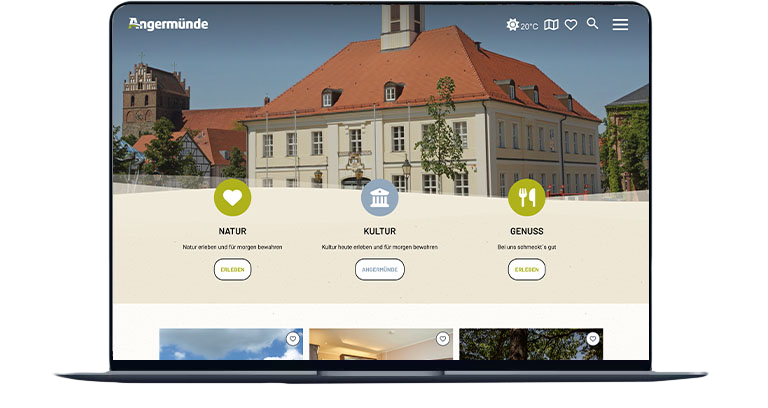 Website der Touristeninformation Angermünde