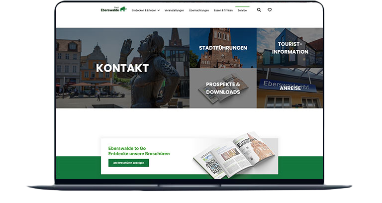 Website der Touristeninformation Eberswalde