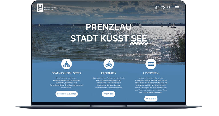Website der Touristeninformation Prenzlau