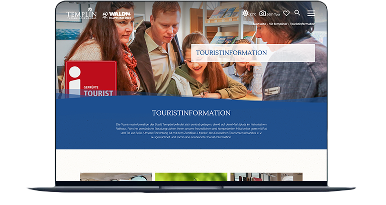 Website der Touristeninformation Templin